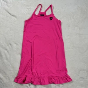 Hurley Dress Girls Large 14-16 Pink Swim Cover Ruffle Hem Racerback Heart Logo - Picture 1 of 11