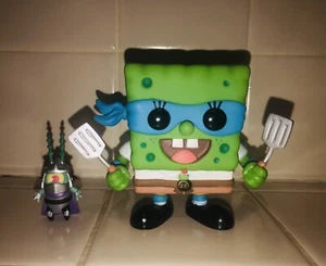 FUNKO POP BOB ESPONJA LEONARIO Y PLANCTON Tortugas Ninja TRITURADORA 2014 SDCC SIN CAJA - Imagen 1 de 8