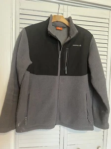 MERRELL Men’s size XL Xlarge Jacket Coat Fleece Full Zip Gray Zipper Pockets - Picture 1 of 11