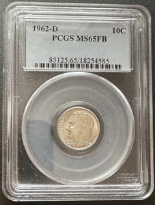 1962 D 10C Roosevelt Dime PCGS MS 65 FB - Picture 1 of 2