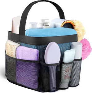 Mesh Shower Caddy Portable for College Dorm Room Essentials with 8 Pockets, Hang - Picture 1 of 12