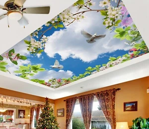 3D White Clouds G4372 Ceiling WallPaper Murals Wall Print Decal Deco Erin 2023 - Picture 1 of 5