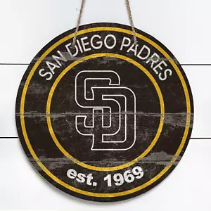Insegna rotonda San Diego Padres 10" in metallo per interni/esterni (look vintage) - Foto 1 di 1