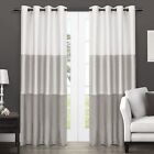 Exclusive Home Chateau Striped Faux Silk Grommet Top Curtain Panel Pair, 54"x...