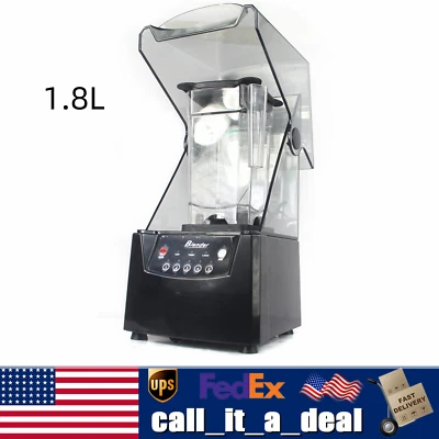Commercial Soundproof Cover Smoothie Blender Maker Fruit Juicer Mixer 1.8L 2600W - Image 1 of 4
