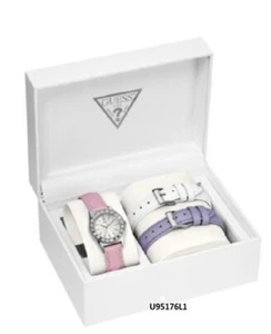 NEW AUTHENTIC GUESS Watch SET Interchangeable Leather Straps 28mm U95176L1 NWB - Picture 1 of 1