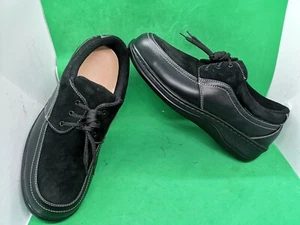 EUC ORTHOFEET 715 Black Women's Stretch Leather Lace-up Shoes Size 10D - Picture 1 of 12