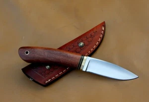 HR HANDMADE 1095 H.C STEEL BLADE WOOD HANDLE BUSH CRAFT EDC FIXED BLADE KNIFE - Picture 1 of 8
