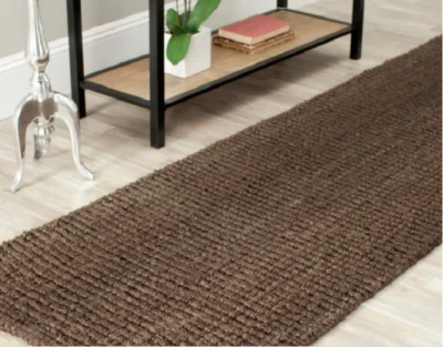 Safavieh Handmade Natural Fiber Brown Jute Rug Solid Chunky 2.5' x10' Reversible - Image 1 of 4
