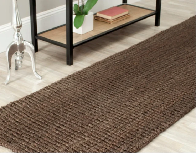 Safavieh Handmade Natural Fiber Brown Jute Rug Solid Chunky 2.5' x10' Reversible - Image 1 of 4