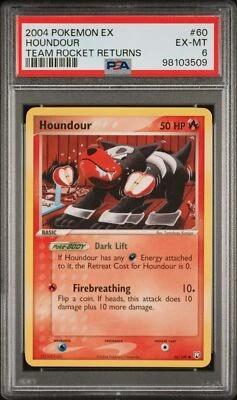 2004 POKEMON EX TEAM ROCKET RETURNS #60 HOUNDOUR PSA 6 POP 42! - Image 1 of 2