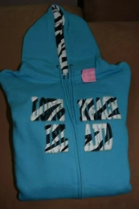 Besticktes Kapuzensweatshirt Long Beach Island mit durchgehendem Reißverschluss aquablau Gr. Large neu mit Etikett - Bild 1 von 5