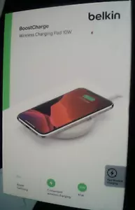 Belkin Boost Charge Wireless Charging Pad 10W. White. + Power Supply. LED Light. - Picture 1 of 5