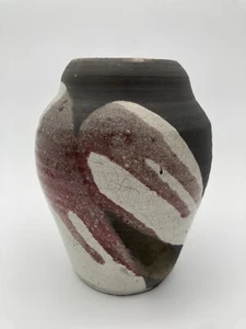 Vaso ceramica smaltata a goccia studio arte ceramica viola blu smalto a goccia artista firmato - Foto 1 di 10