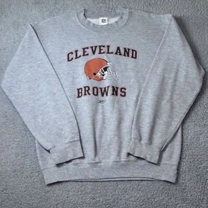 VTG CLEVELAND BROWNS Sweatshirt Adult Medium Gray REEBOK Crewneck NFL Sweater🔥 - Picture 1 of 16