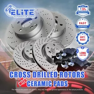Front + Rear Cross Drilled Rotors & Ceramic Pads for 2007-2008 Acura TL Type-S - Foto 1 di 1