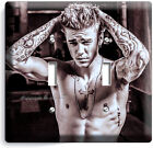 HOT JUSTIN BIEBER TATTOOS NAKED TORSO DOUBLE LIGHT SWITCH COVER TEEN GIRL ROOM