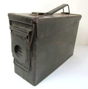 Vintage Vietnam War Era US Military Metal Ammo Box 200 Cartridges 7.62MM M13 - Picture 1 of 9