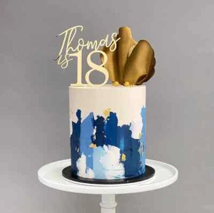 Pastel Feliz Cumpleaños Personalizado Acrílico 18 21 25 30 35 40 50 60  - Imagen 1 de 4
