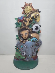Midwest of Cannon Falls Cast Iron Doorstop Bookend Jungle Zoo Animals 9" Tall - Picture 1 of 7