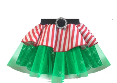 Childrens Elf Fancy Dress Christmas Party Costume skirt 12 inch Length - Image 1 of 2
