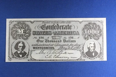 1962 Topps - Civil War News Currency - $1,000 - Serial #176 - ExMt-NrMt - Image 1 of 4