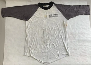 80s John Cougar Mellencamp American Fool T-Shirt L Raglan Paper Thin Distressed - Bild 1 von 20