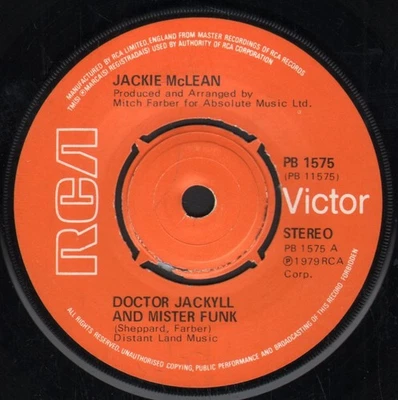 Jackie McLean Doctor Jackyll and Mister Funk 7" vinyl UK Rca 1979 four prong Foto 1 de 2