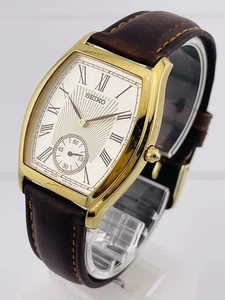 SEIKO 6G28-0040 GOLD TONE TONNEAU HERREN UHR 34MM ROMAN DIAL /BAND NICHT ORIGINAL - Bild 1 von 15