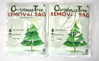 Lot of 2 Christmas Tree Removal Bags 144" Round x 114" Tall For Holiday - Image 1 of 4