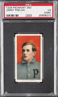 1909-11 T206 PIEDMONT 350 JIMMY PHELAN PSA 3 MK - Image 1 of 2