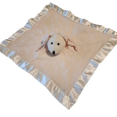 Aden & Anais Pink Muslin Lovey Security Blanket Bunny Rabbit Satin Musy Mate - Image 1 of 4