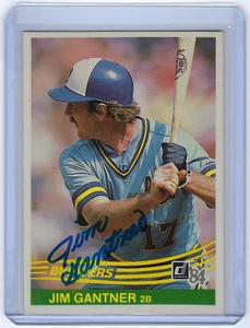 Tarjeta firmada por Jim Gantner de los Cerveceros 1984 Donruss #115 autografiada Milwaukee - Imagen 1 de 1