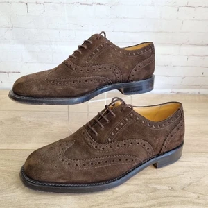 K Shoes Oxford-Schuhe Herren Größe 8 Braun Brogue Wildleder Schnürschuhe Formell Elegant Schuhe - Bild 1 von 18
