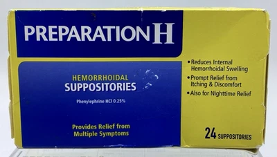 PREPARACIÓN H Supositorios Hemorroidales 24 Ct Para Picazón Hecho en Alemania Foto 1 de 3
