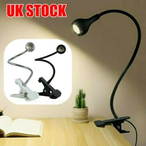 USB Flexible Reading LED Light Clip-on Beside Bed Desk Table Bright Lamp UK - Picture 1 of 16