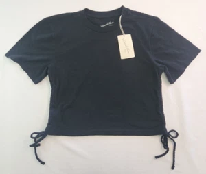 Universal Thread Womens Black Short Sleeve Crew Neck Side Ties Tee Size XS - Picture 1 of 7