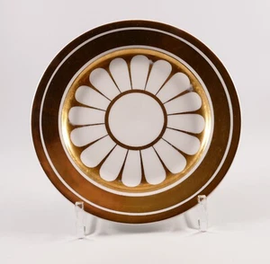 KPM Berlin Teller Kuchenteller mit goldenem im Biedermeier Stil um 1870-80 Ø19cm - Picture 1 of 4