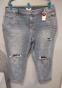 NWT Lane Bryant Jeans 18 Boyfriend Mid Rise Distressed MSRP $79.95 - Picture 1 of 8