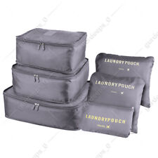 6Pcs Packing Cubes Luggage Storage Organiser Travel Compression Suitcase Bags UK