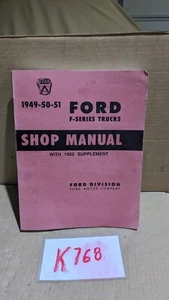 1949-51 FORD ORIGINAL F SERIES TRUCKS SHOP MANUAL WITH 1952  SUPPLEMENT - Picture 1 of 15