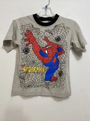 1996 Vtg Marvel Kids Spiderman Spider In Web Graphic Print FunStuff N.Y. Size 8 - Image 1 of 4