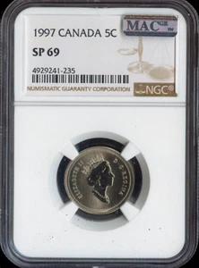 1997 Canada 5 Cents 5C NGC SP69 MAC- Quality - Picture 1 of 2