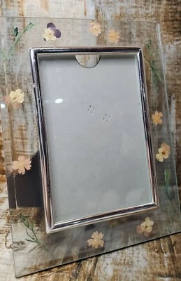 Marco de fotos independiente multicolor seco prensado flores Boho Cottage Core Foto 1 de 4