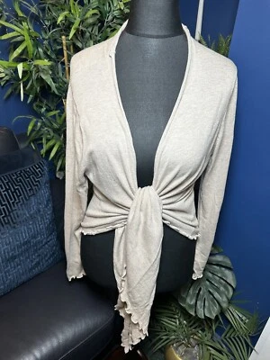 Cárdigan Woolovers Marrón Claro XL Mezcla de Algodón Seda Corbata Cascada Foto 1 de 4