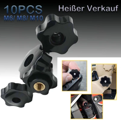 10x Sterngriff-Mutter M6/M8，M10 Sternmutter Rändelmutter Flügelmutter Sterngriff - Bild 1 von 4