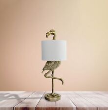 Creative Co-op Ec0203 Flamingo With White Shade Table Lamp 32" Gold