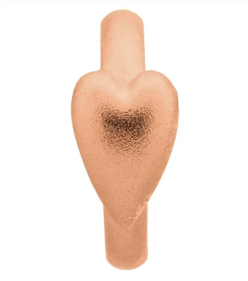 Authentic 18K Gold 925 Sterling Silver Brushed Heart Spacer European Charm Bead - Image 1 of 1