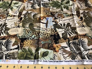 2014 Tropical Exotic Travel 100% cotton fabric sold by the yard #1745 - Picture 1 of 1