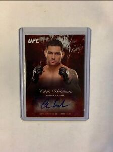 2014 topps ufc Bloodlines autographed Chris Weidman /8 SSP Red Parallel fa-cw